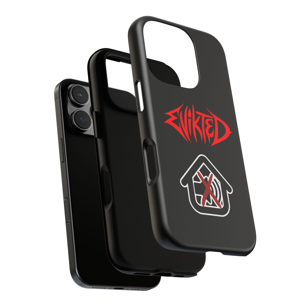 Phone Case — 'Evikted' Red Logo (Matte Black Rugged Protection)