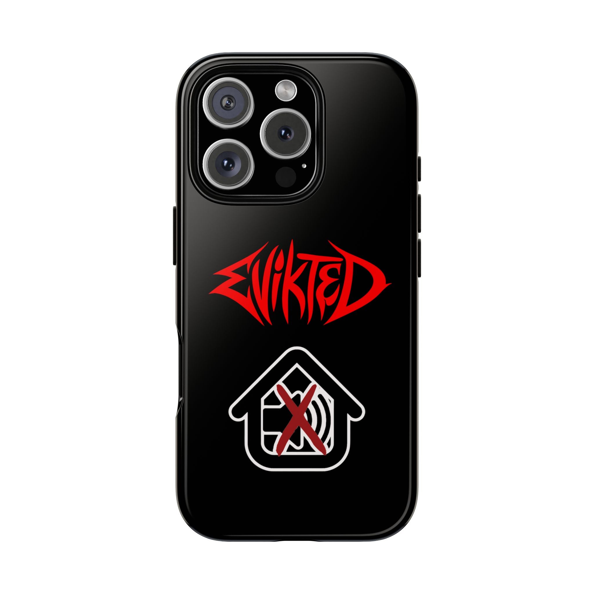 Phone Case — 'Evikted' Red Logo (Matte Black Rugged Protection)