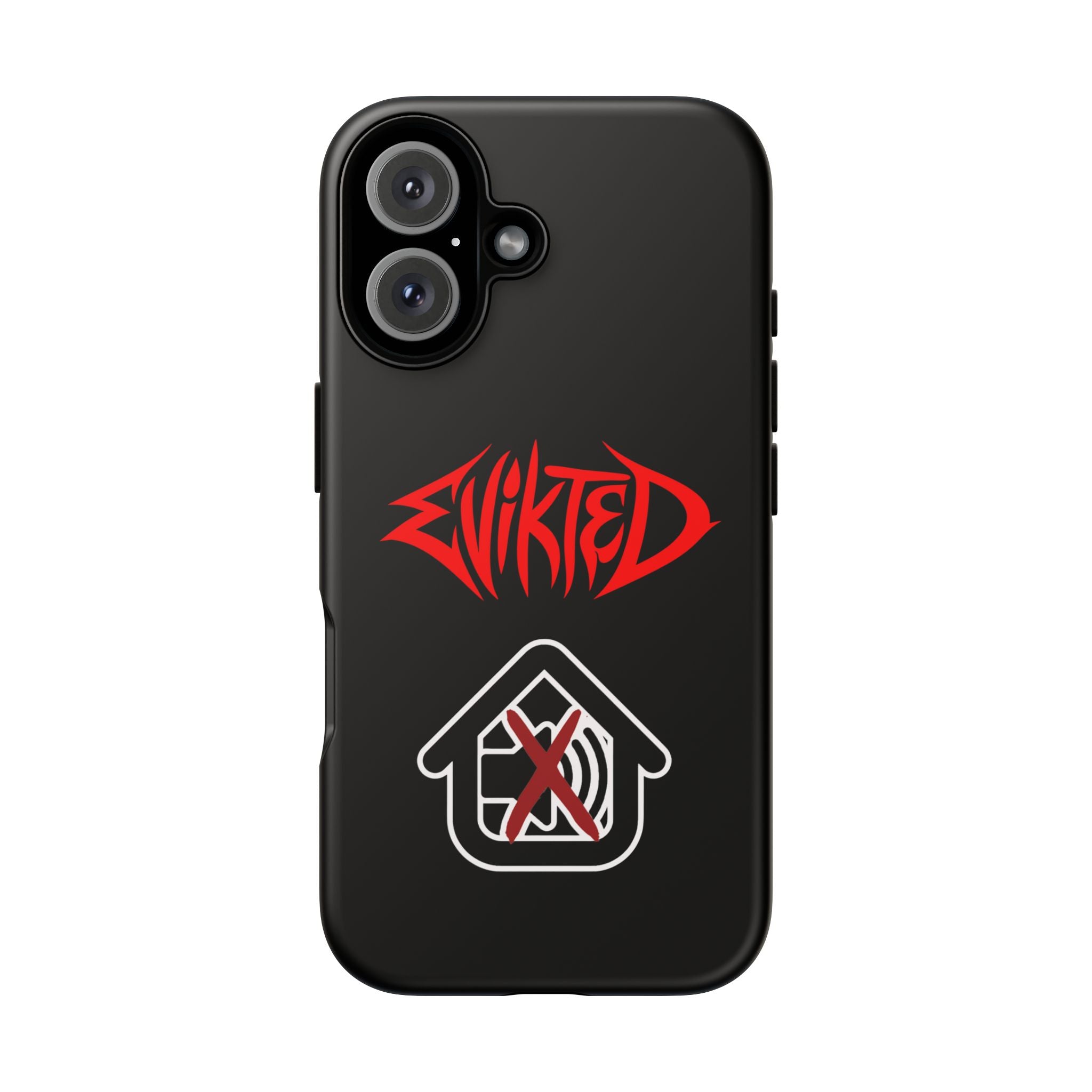 Phone Case — 'Evikted' Red Logo (Matte Black Rugged Protection)