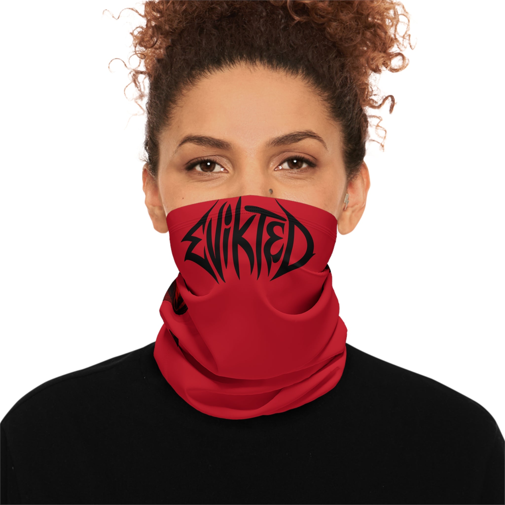 Winter Neck Gaiter — Red 'Evikted' Graphic Face Cover