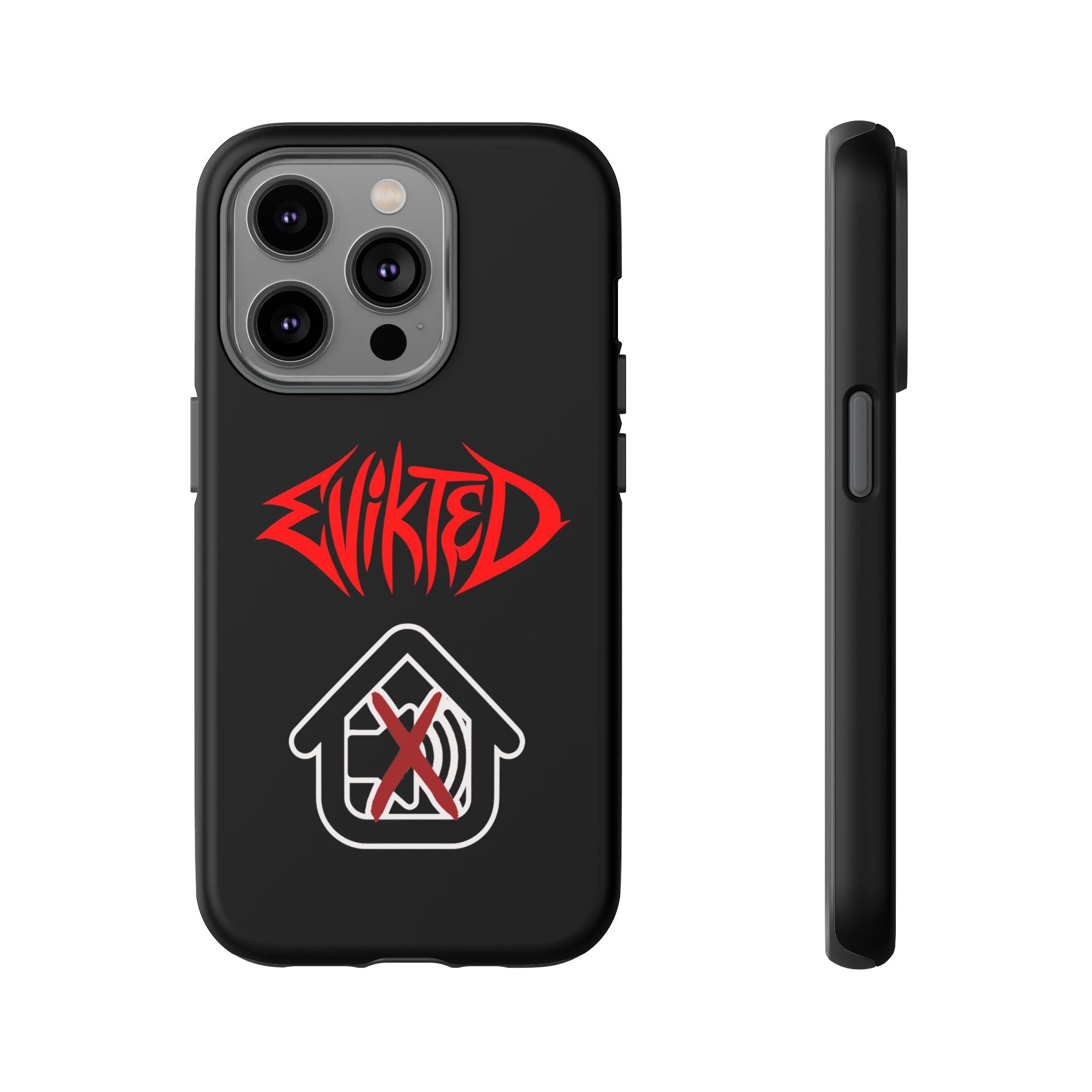 Phone Case — 'Evikted' Red Logo (Matte Black Rugged Protection)