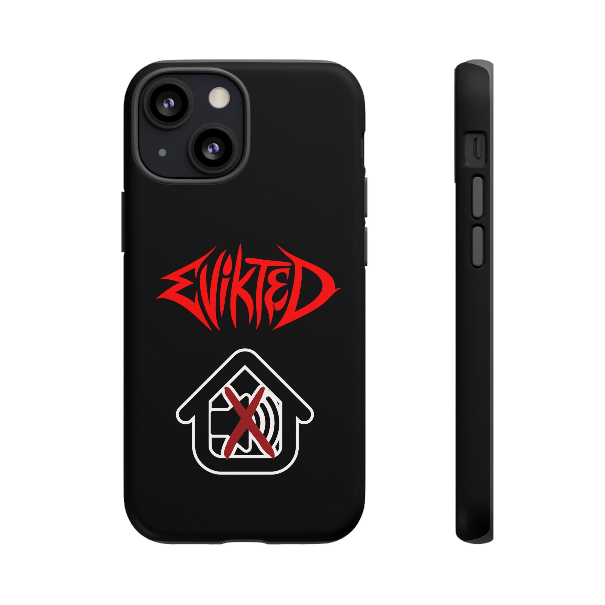 Phone Case — 'Evikted' Red Logo (Matte Black Rugged Protection)