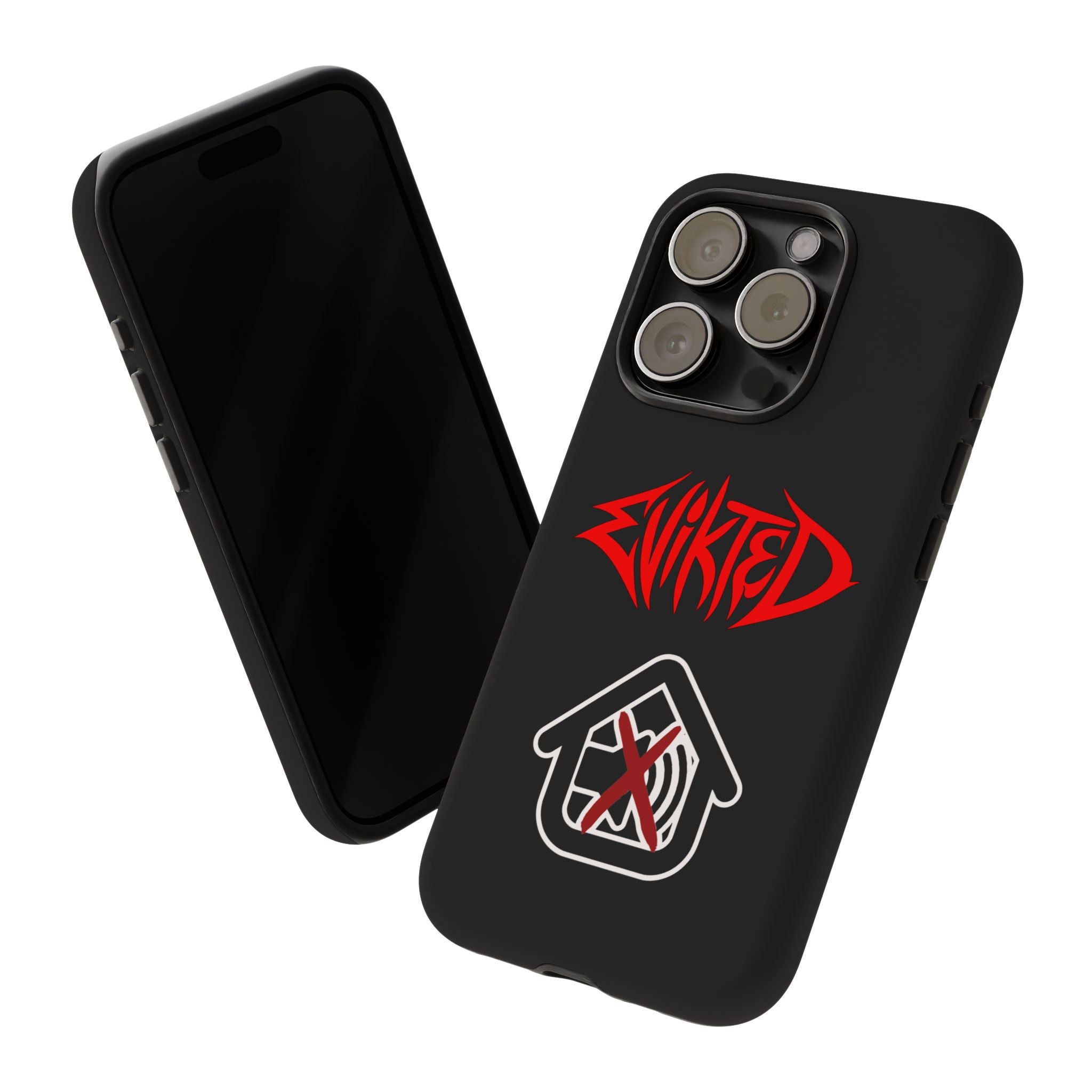 Phone Case — 'Evikted' Red Logo (Matte Black Rugged Protection)