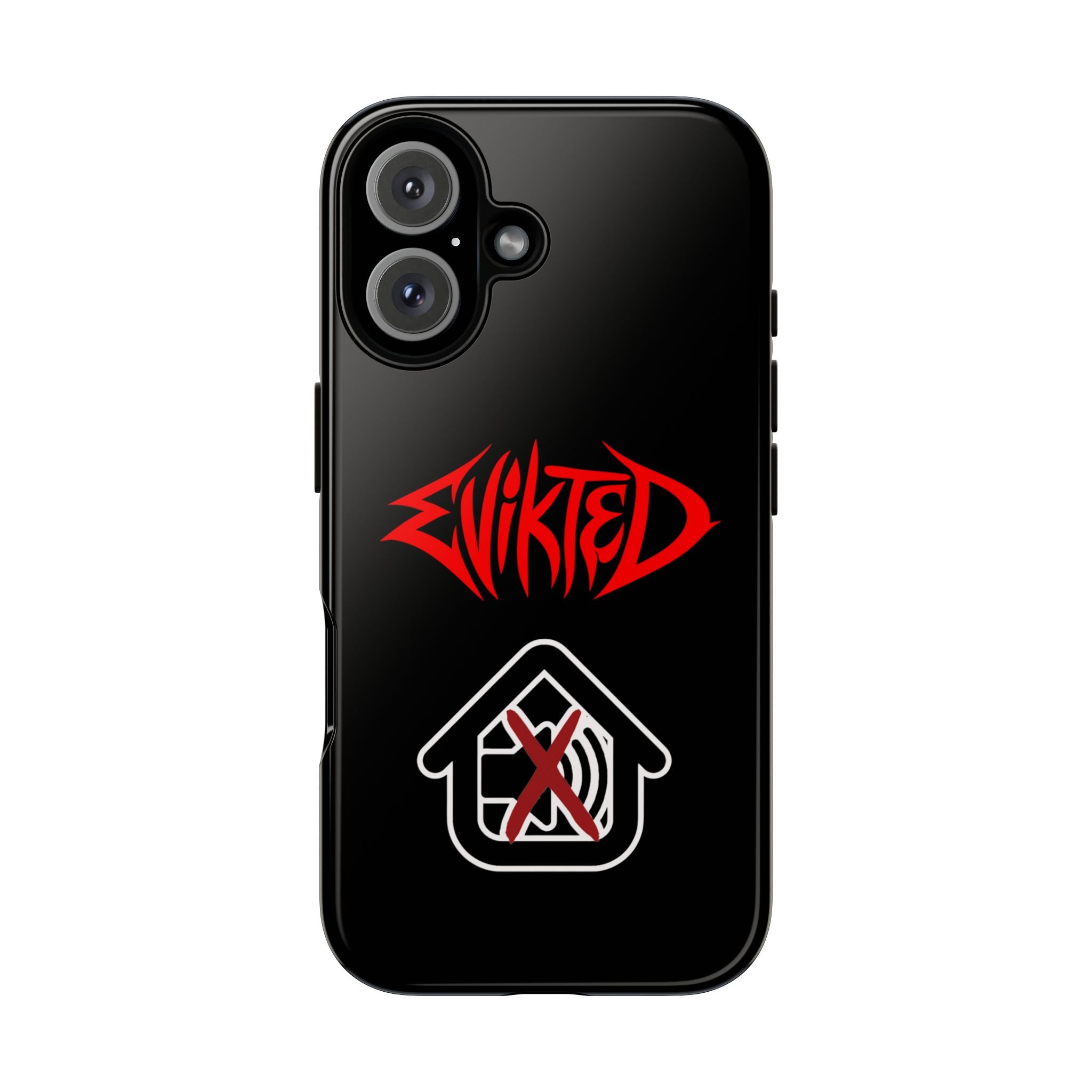 Phone Case — 'Evikted' Red Logo (Matte Black Rugged Protection)