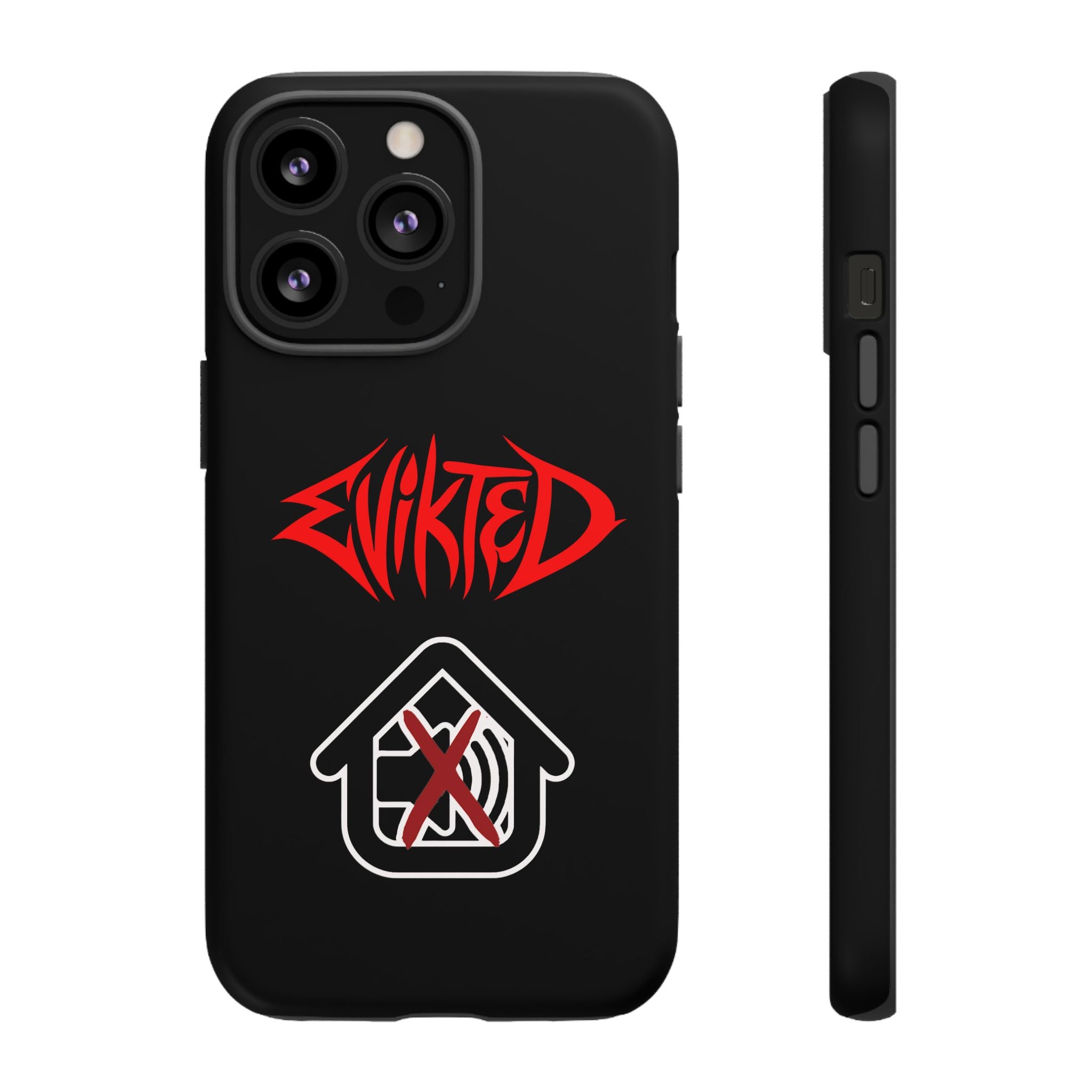 Phone Case — 'Evikted' Red Logo (Matte Black Rugged Protection)