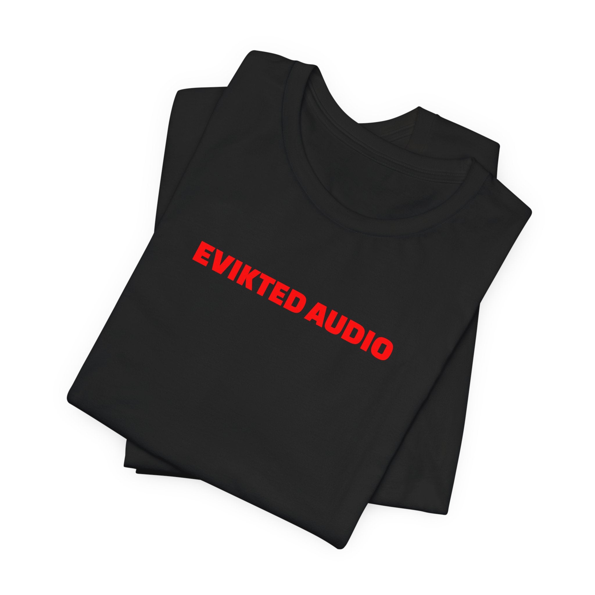 Evikted Audio Graphic Tee — Red Logo Band T-Shirt