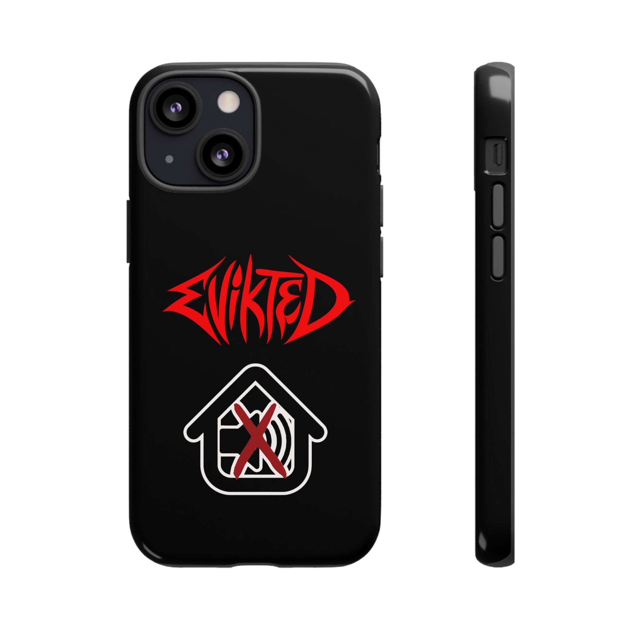 Phone Case — 'Evikted' Red Logo (Matte Black Rugged Protection)