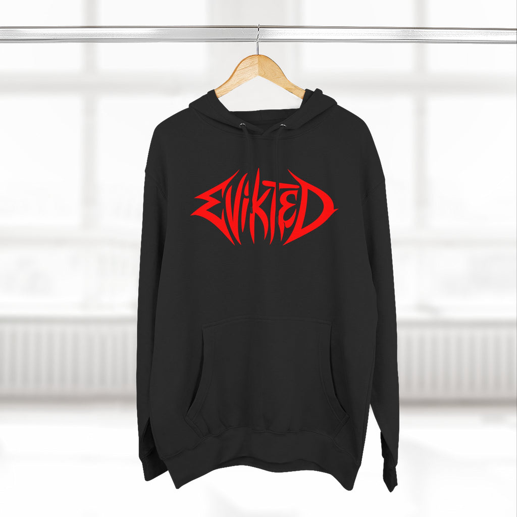 Evikted Red Logo Hoodie — Graphic Streetwear Pullover