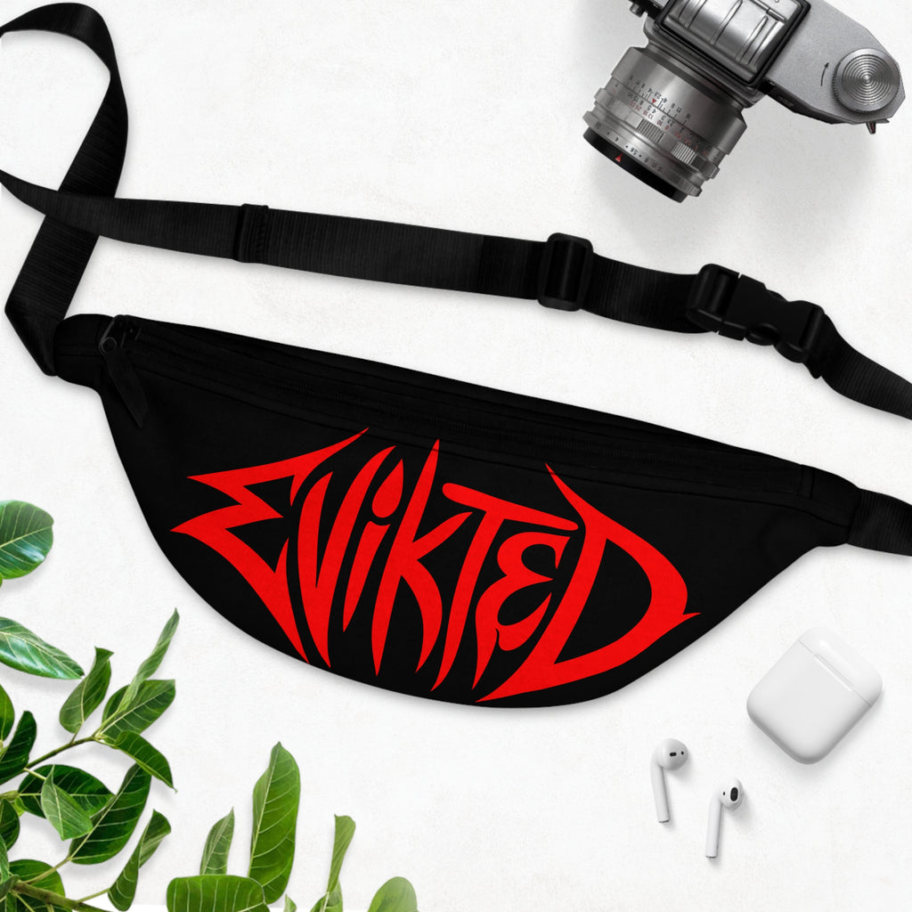 Evikted Red Logo Fanny Pack — Streetwear Waist Bag