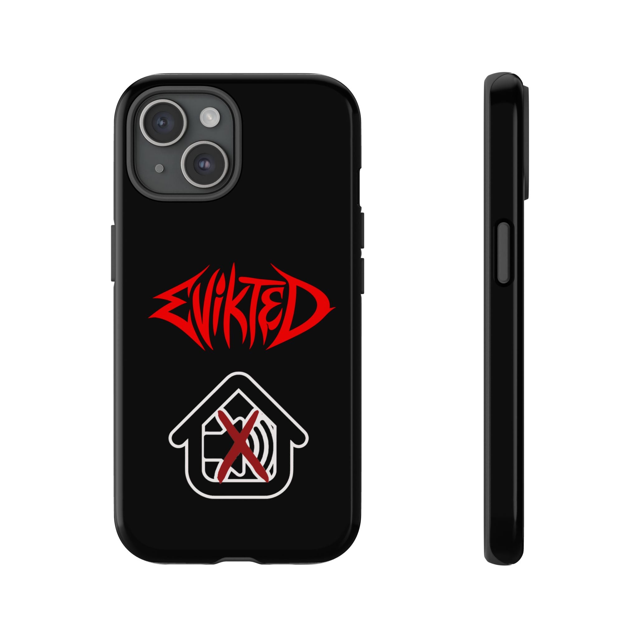 Phone Case — 'Evikted' Red Logo (Matte Black Rugged Protection)