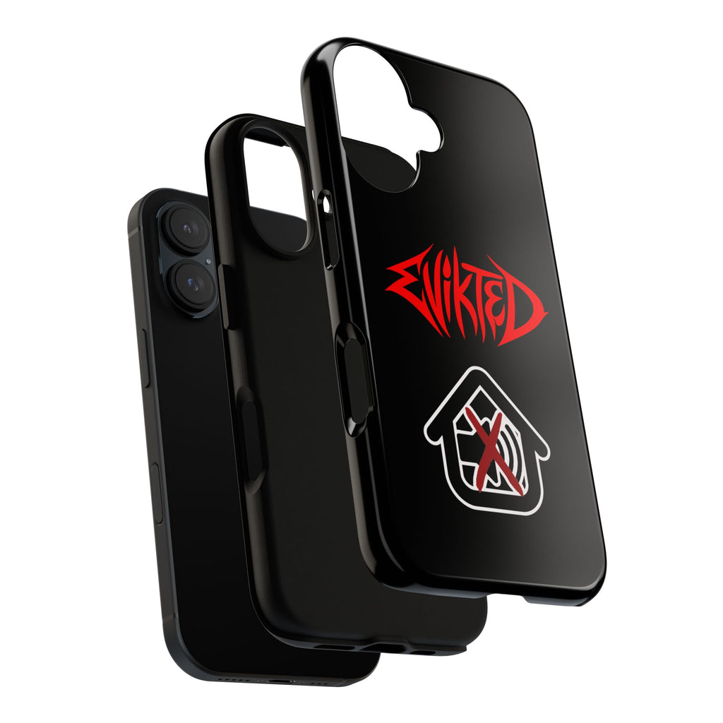 Phone Case — 'Evikted' Red Logo (Matte Black Rugged Protection)