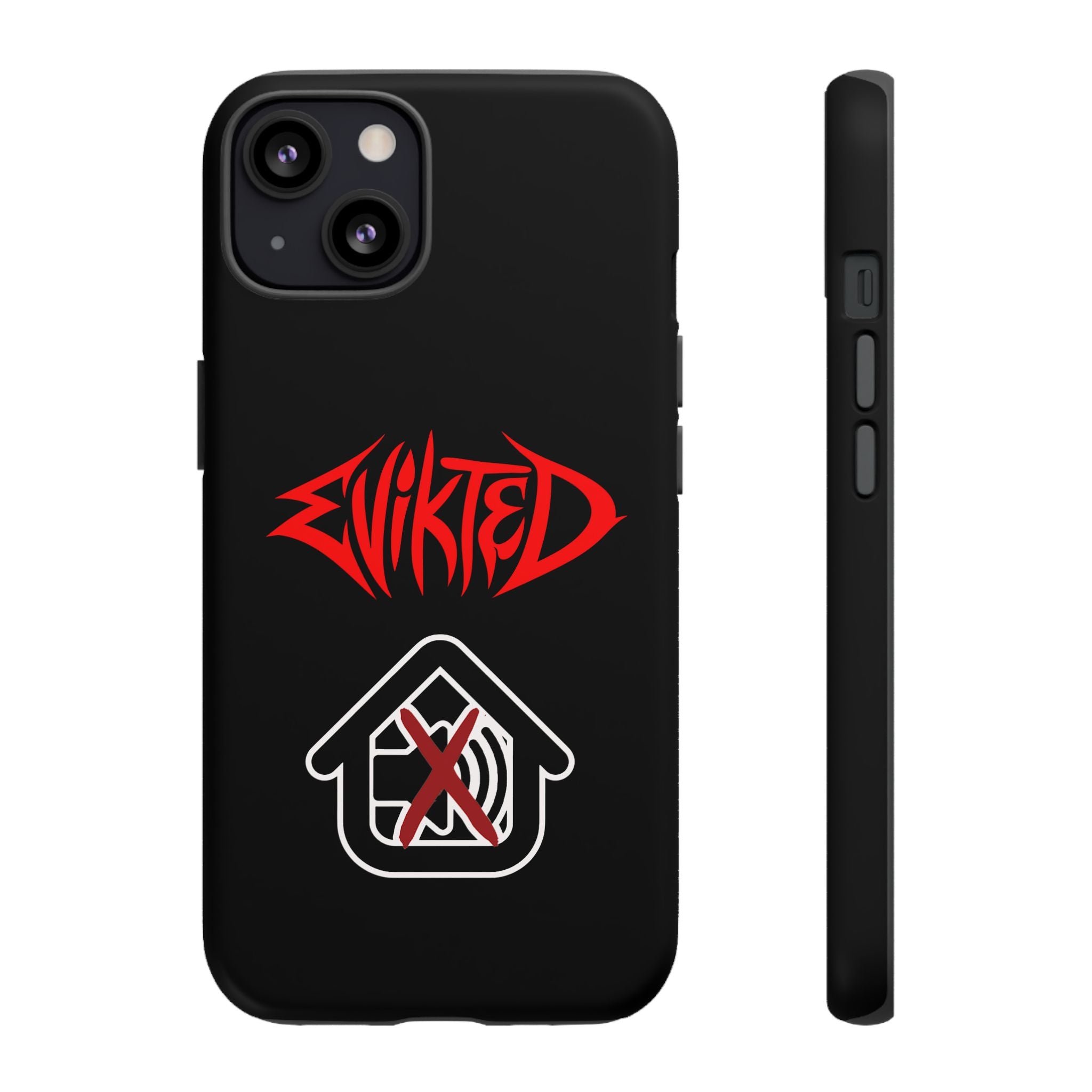 Phone Case — 'Evikted' Red Logo (Matte Black Rugged Protection)