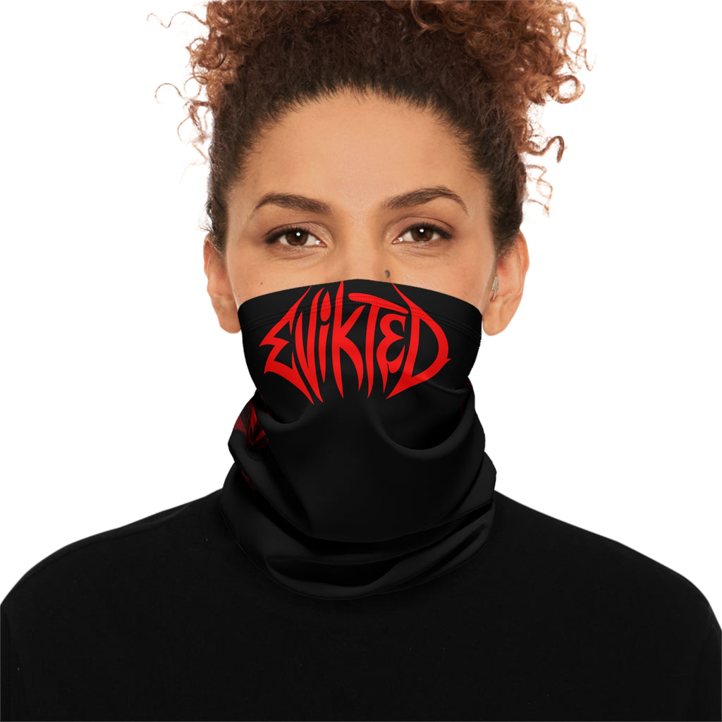 Winter Neck Gaiter — Red 'Evikted' Graphic Face Cover