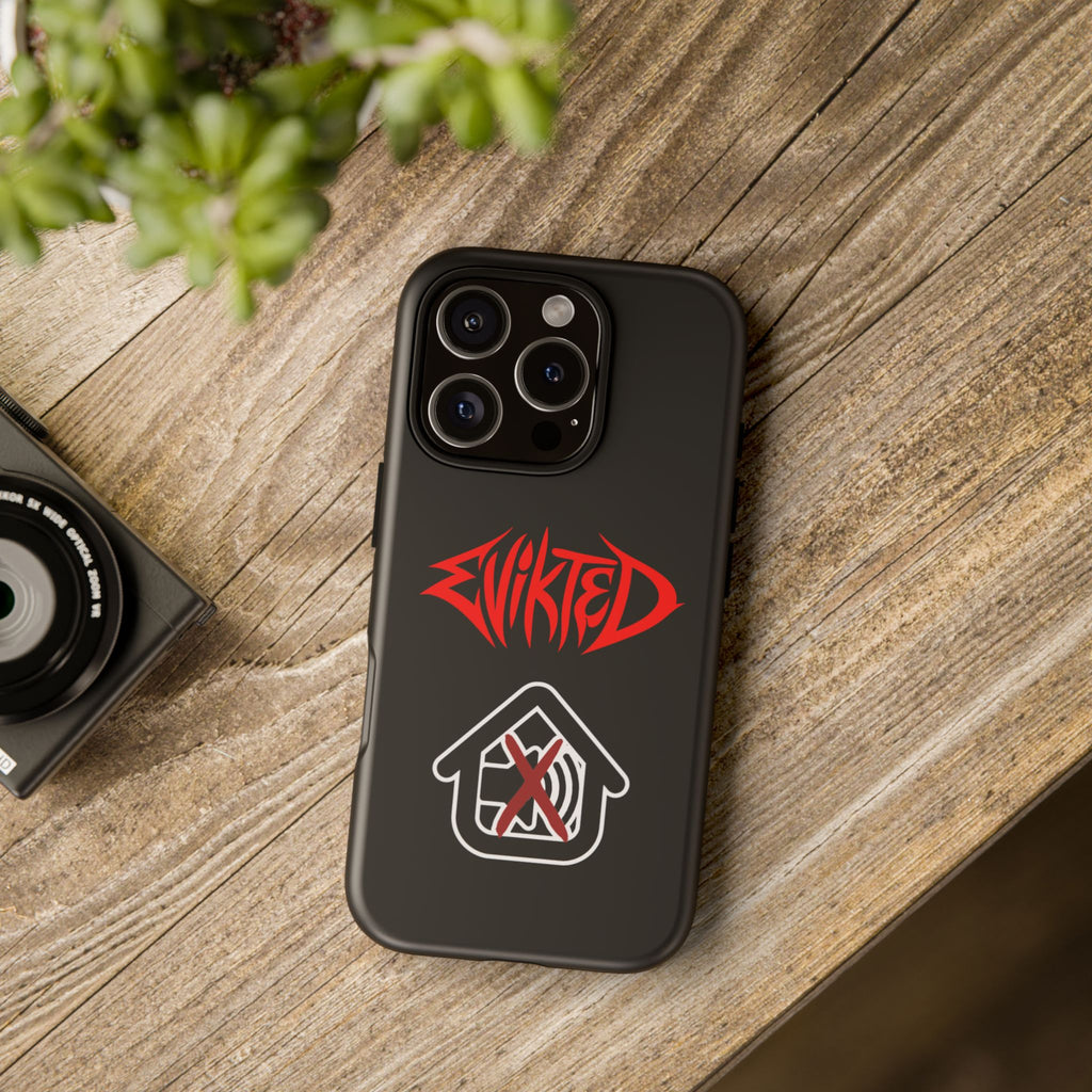 Phone Case — 'Evikted' Red Logo (Matte Black Rugged Protection)