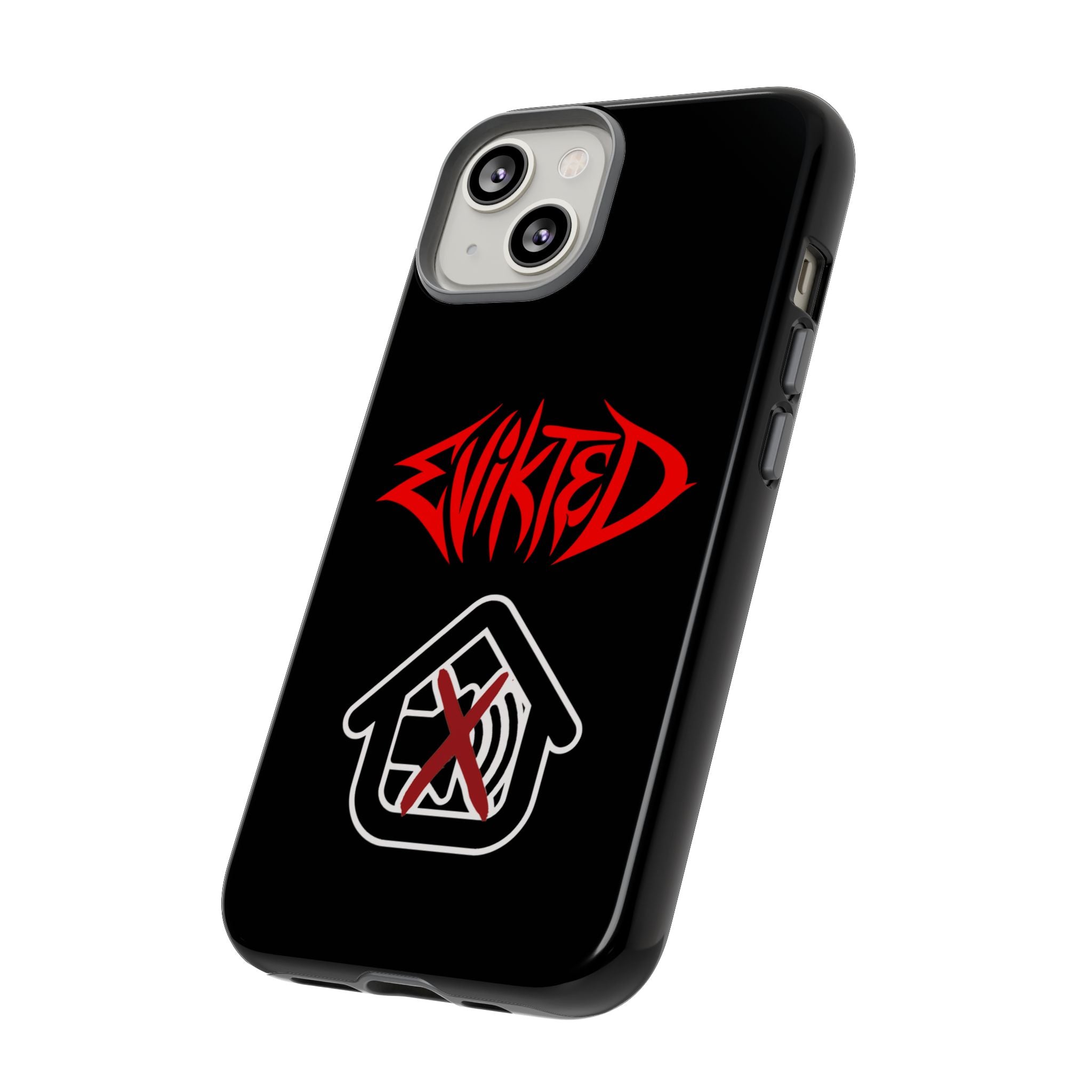 Phone Case — 'Evikted' Red Logo (Matte Black Rugged Protection)