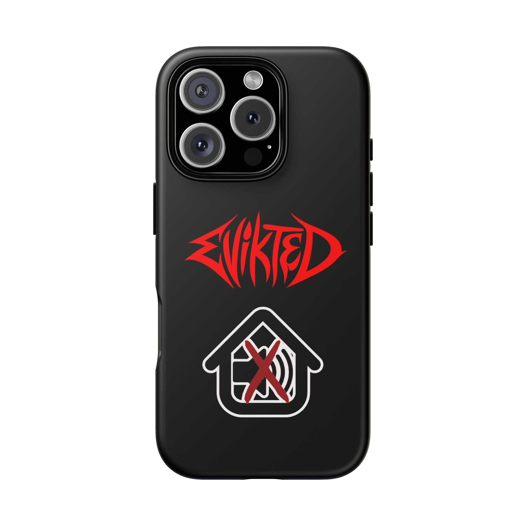Phone Case — 'Evikted' Red Logo (Matte Black Rugged Protection)