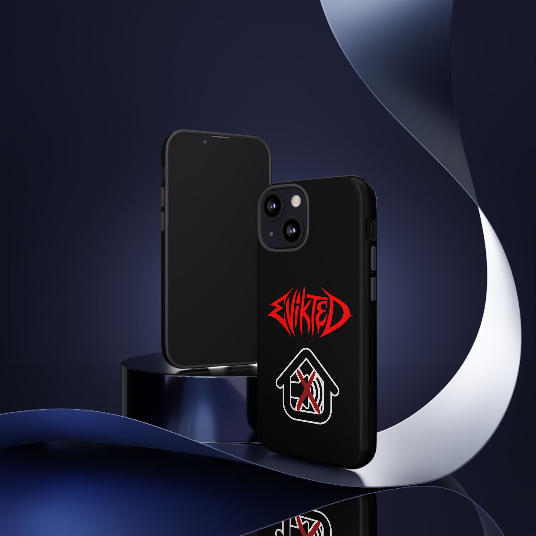 Phone Case — 'Evikted' Red Logo (Matte Black Rugged Protection)