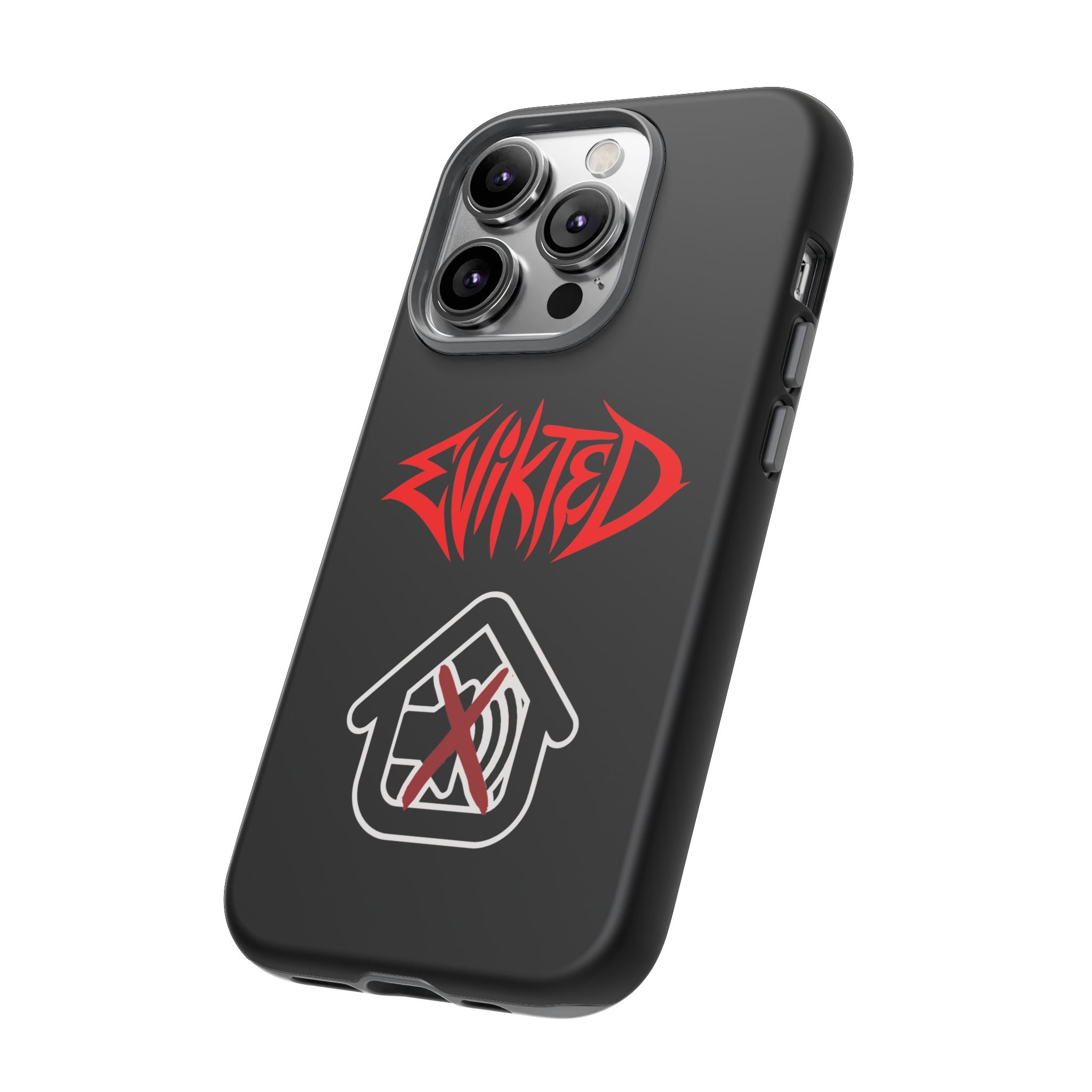 Phone Case — 'Evikted' Red Logo (Matte Black Rugged Protection)