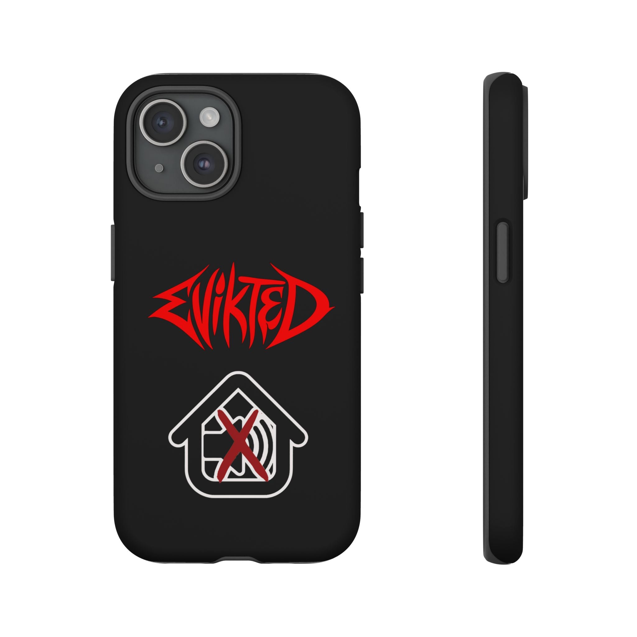 Phone Case — 'Evikted' Red Logo (Matte Black Rugged Protection)