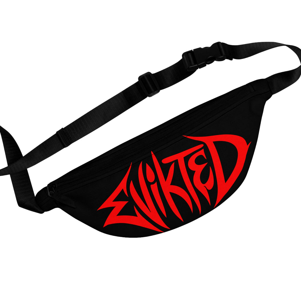 Evikted Red Logo Fanny Pack — Streetwear Waist Bag