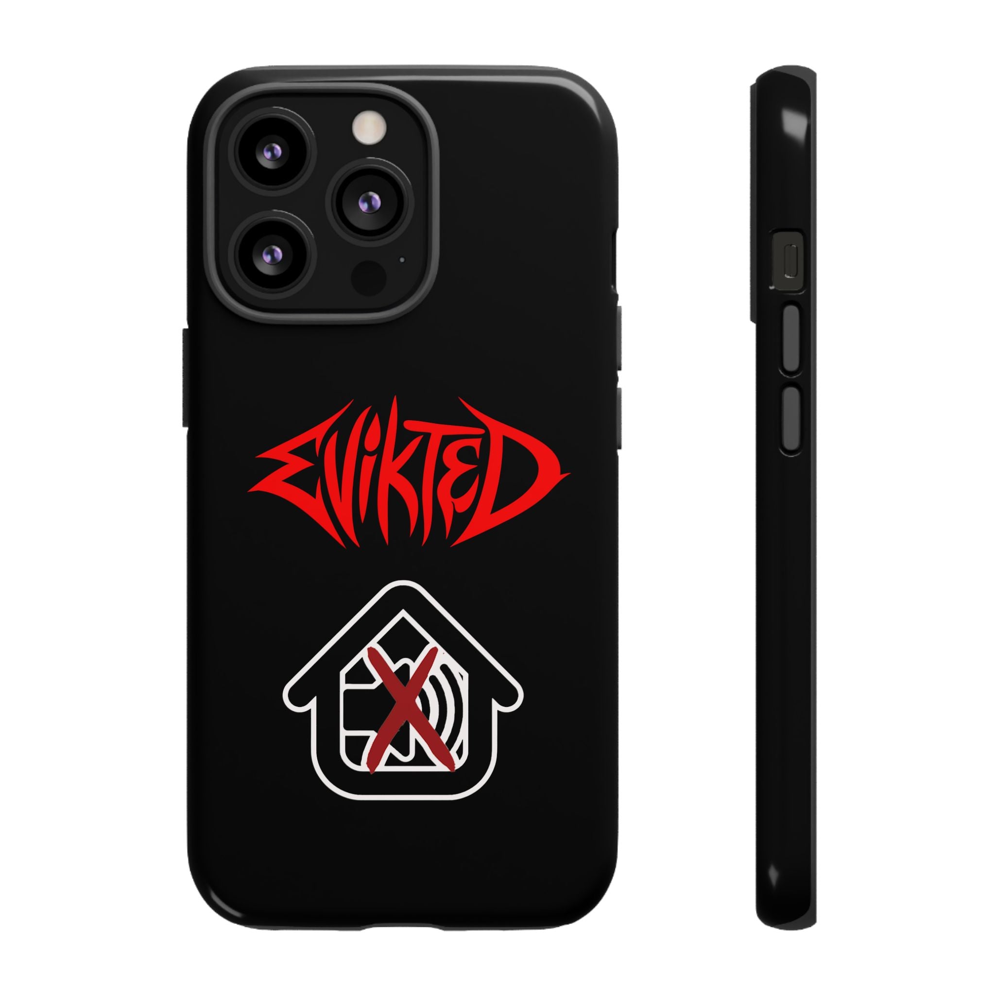Phone Case — 'Evikted' Red Logo (Matte Black Rugged Protection)