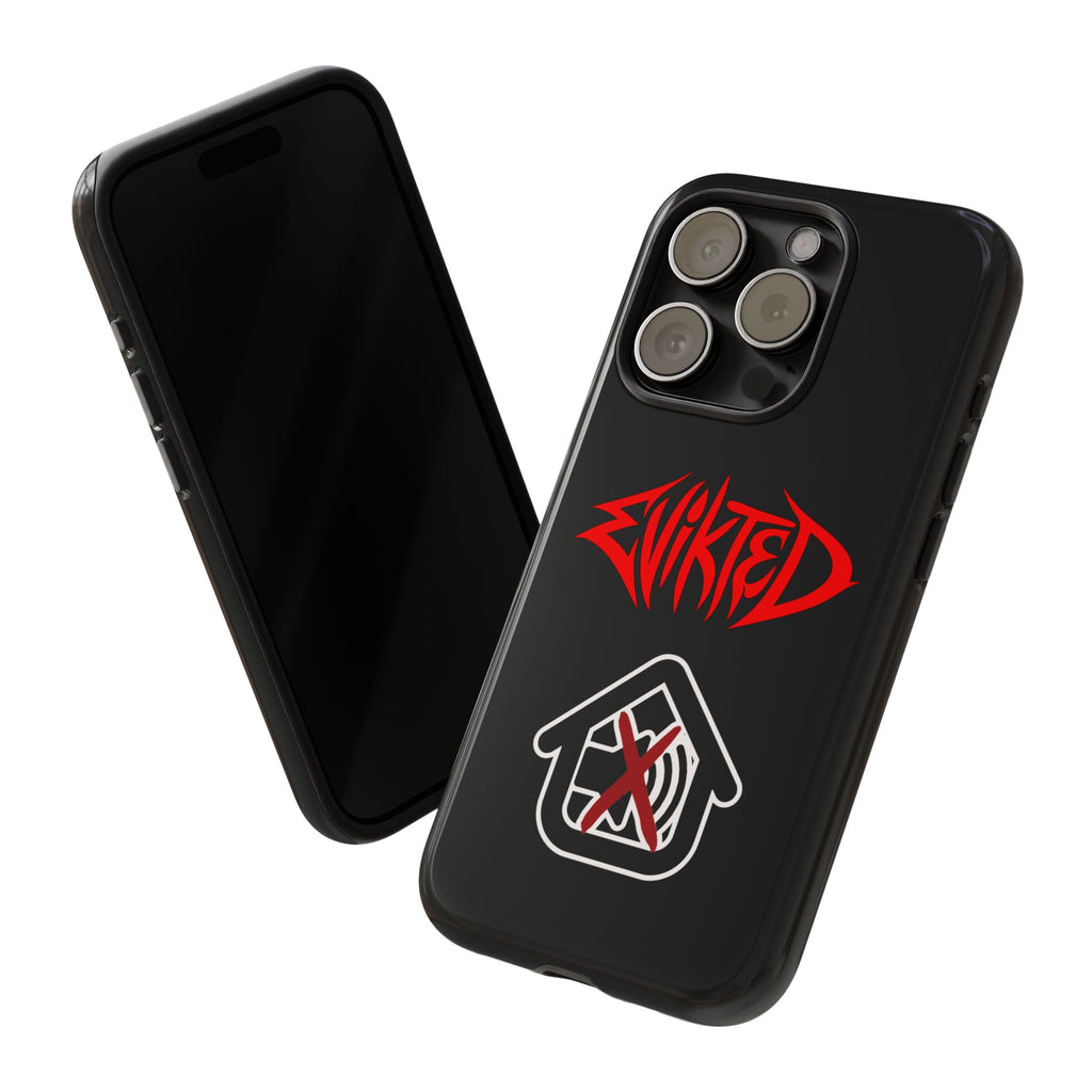 Phone Case — 'Evikted' Red Logo (Matte Black Rugged Protection)