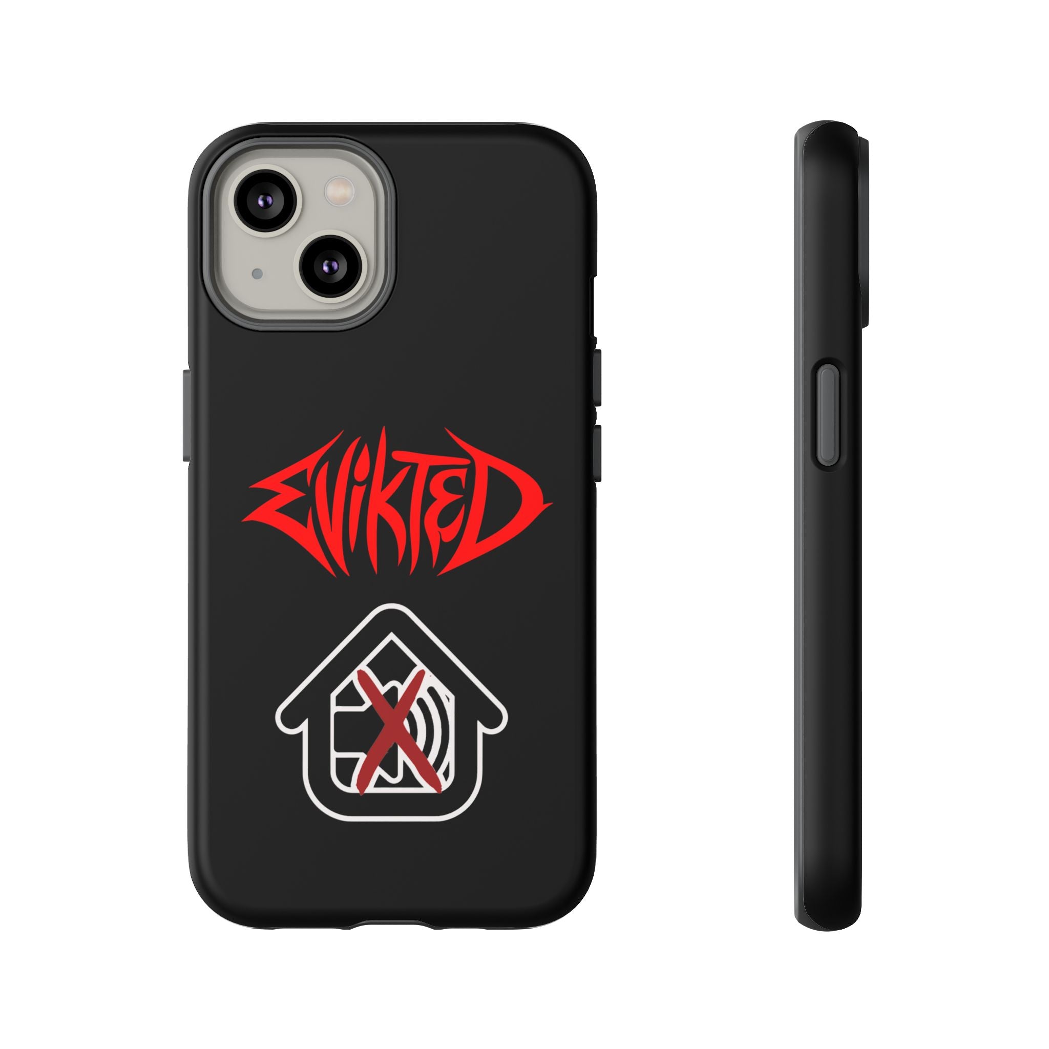 Phone Case — 'Evikted' Red Logo (Matte Black Rugged Protection)