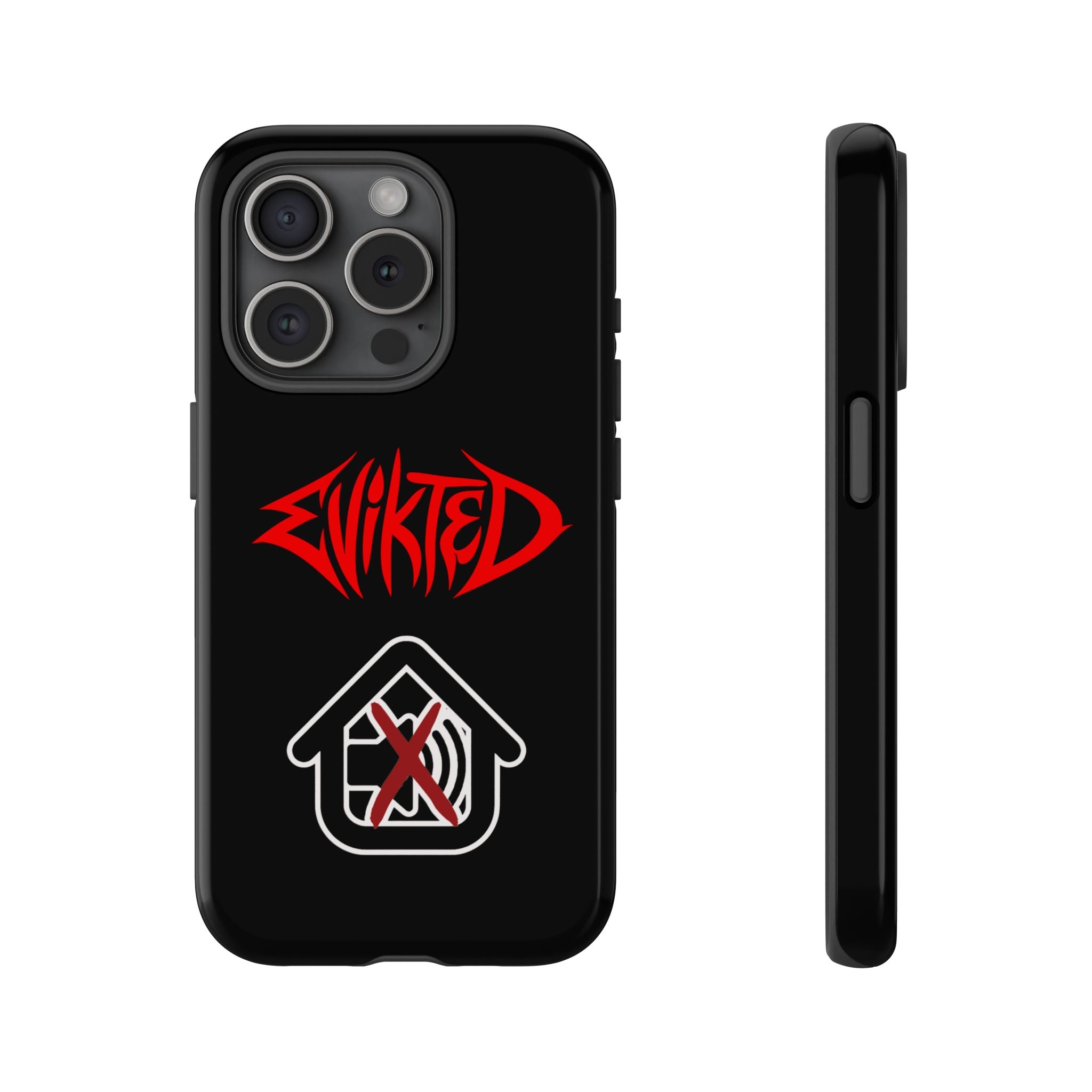 Phone Case — 'Evikted' Red Logo (Matte Black Rugged Protection)