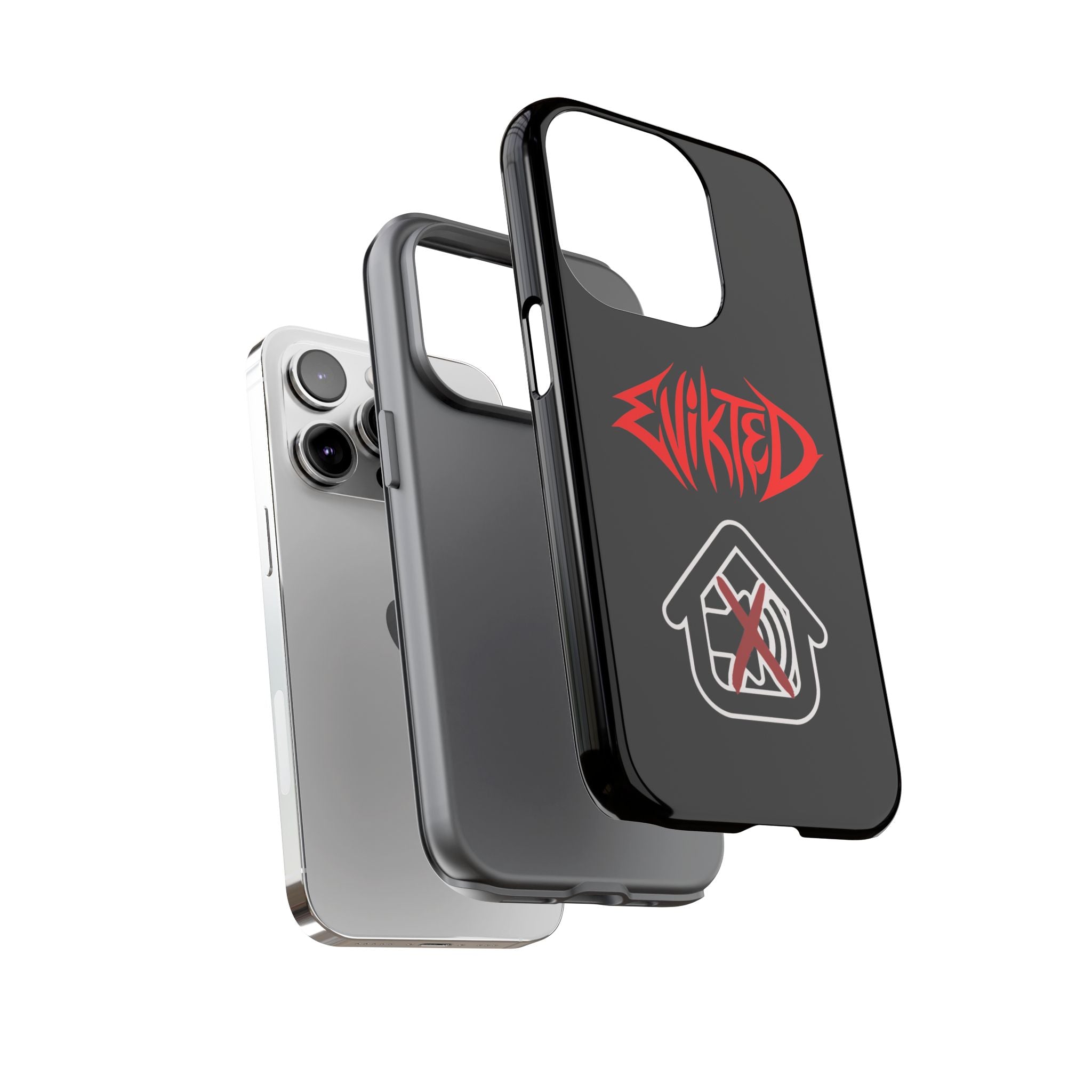 Phone Case — 'Evikted' Red Logo (Matte Black Rugged Protection)
