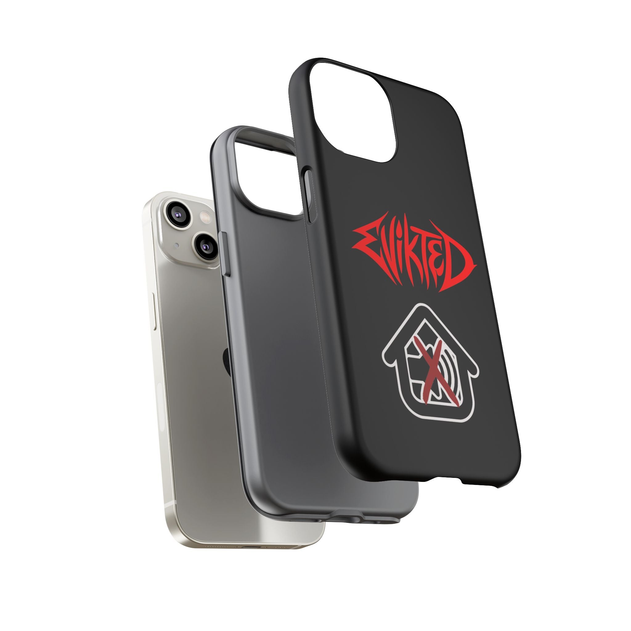 Phone Case — 'Evikted' Red Logo (Matte Black Rugged Protection)