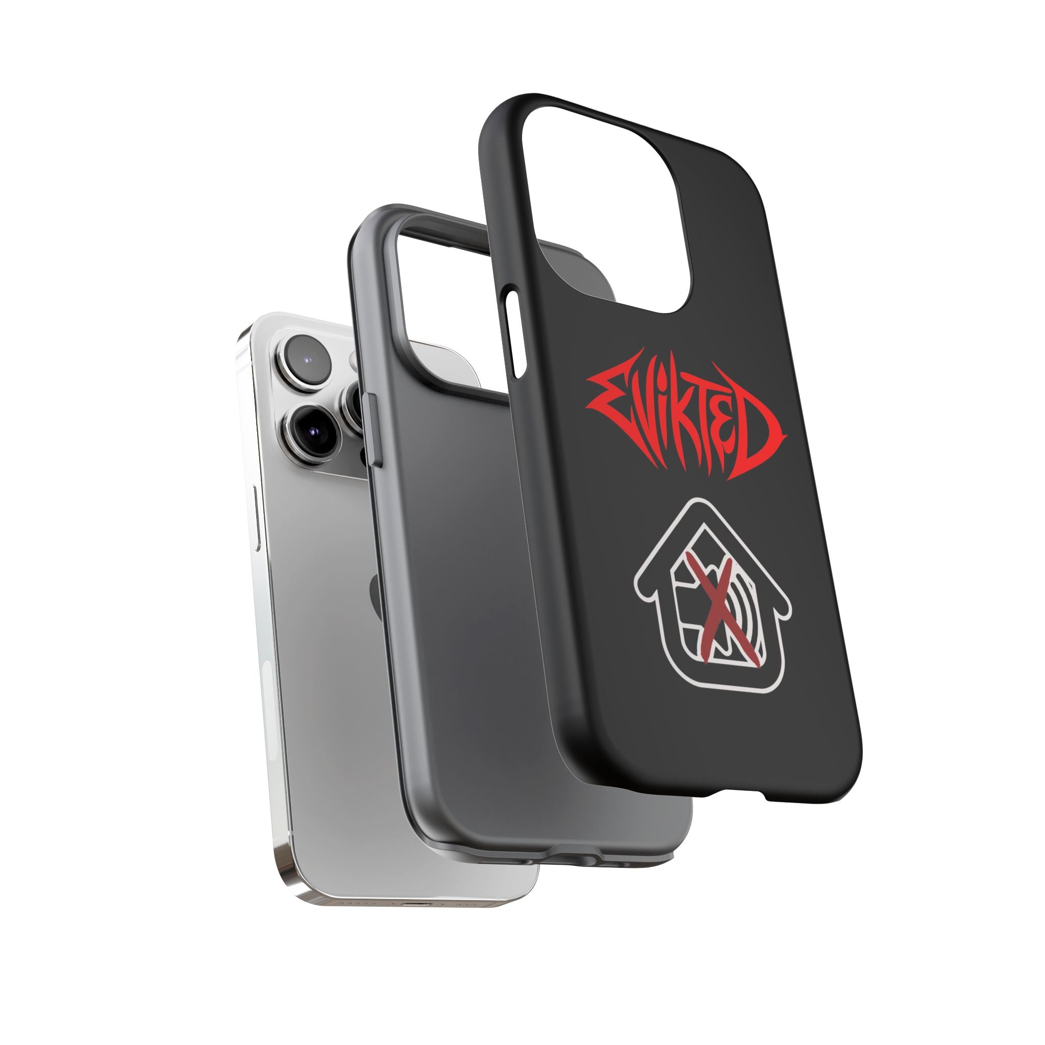 Phone Case — 'Evikted' Red Logo (Matte Black Rugged Protection)
