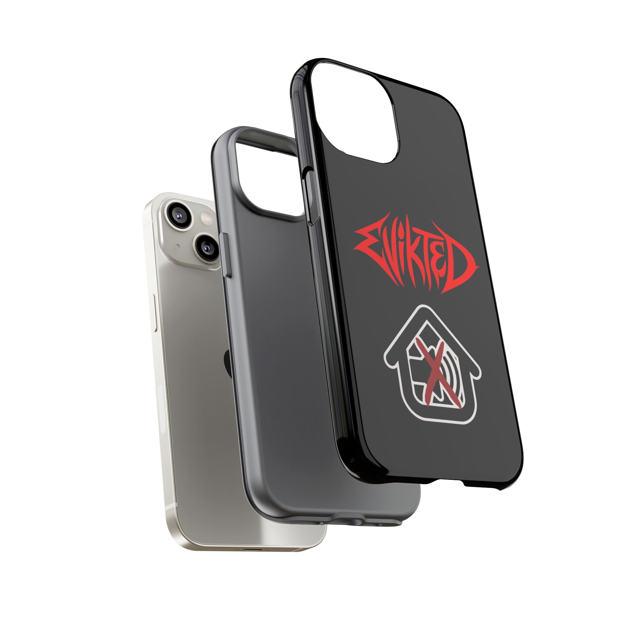 Phone Case — 'Evikted' Red Logo (Matte Black Rugged Protection)