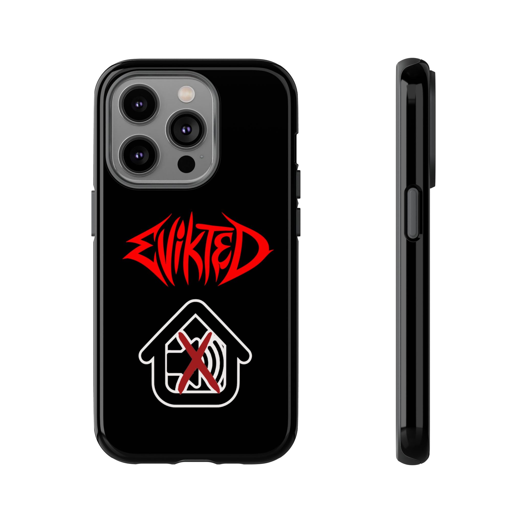 Phone Case — 'Evikted' Red Logo (Matte Black Rugged Protection)