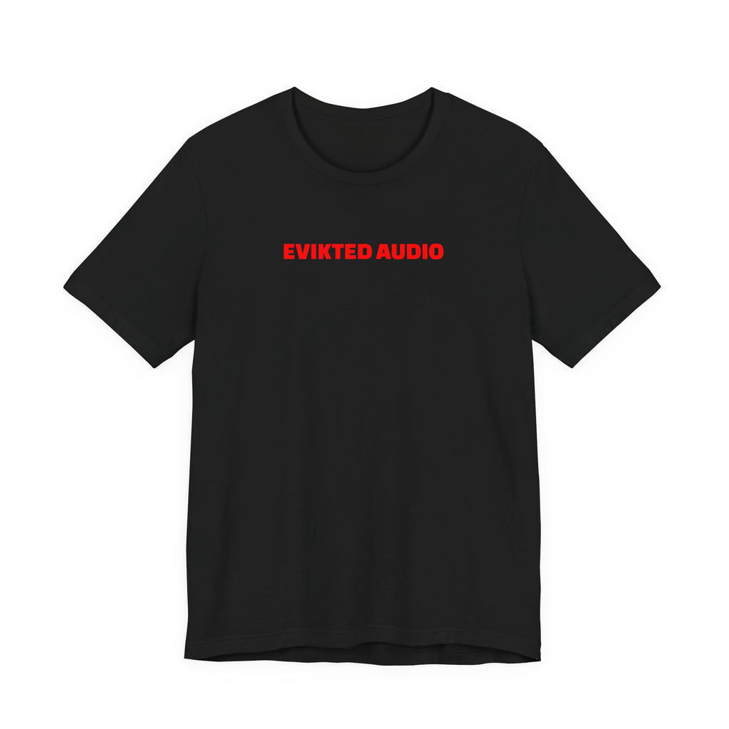 Evikted Audio Graphic Tee — Red Logo Band T-Shirt