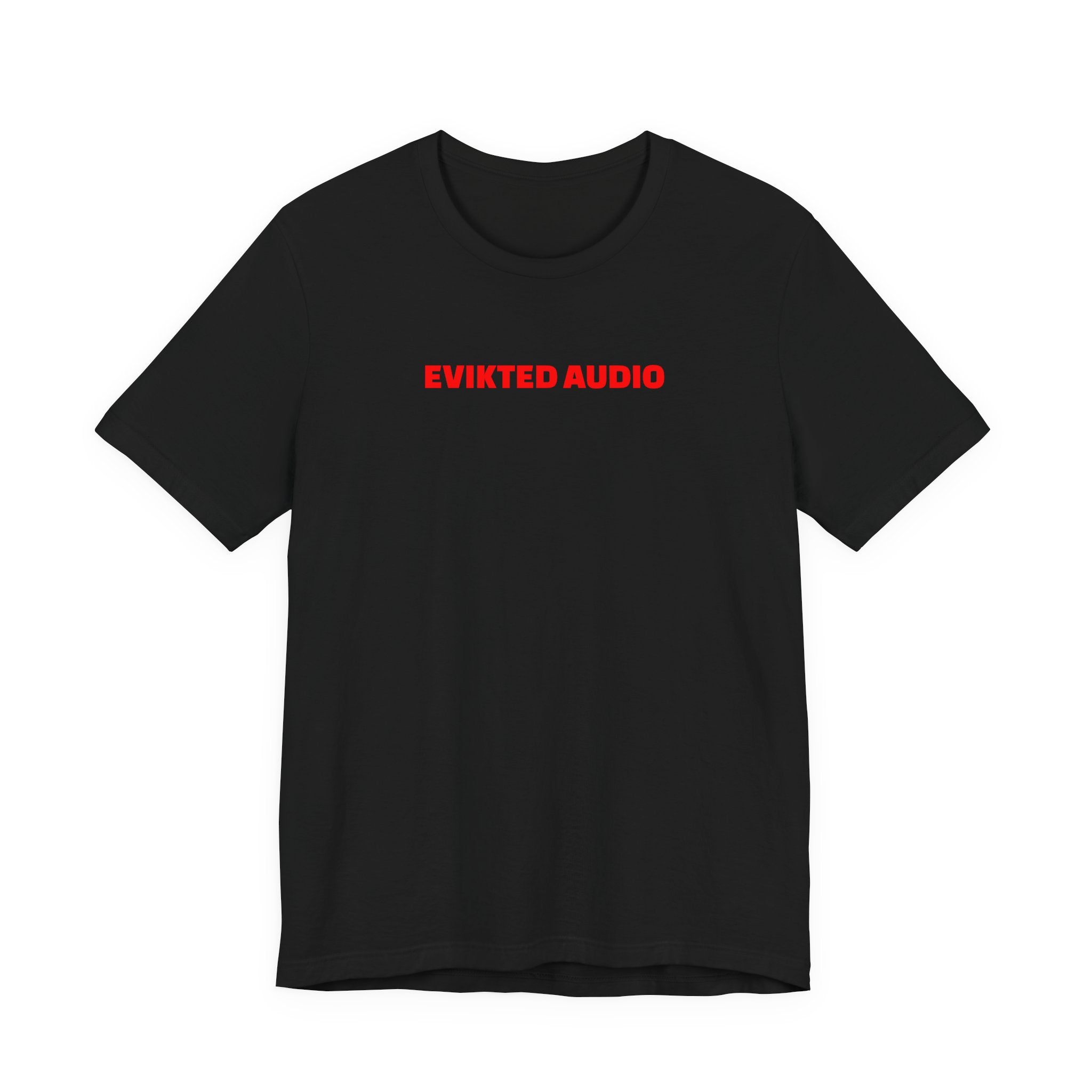 Evikted Audio Graphic Tee — Red Logo Band T-Shirt