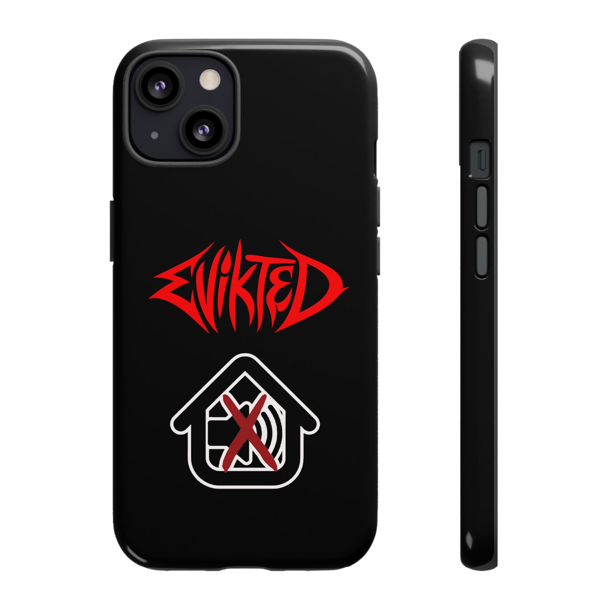 Phone Case — 'Evikted' Red Logo (Matte Black Rugged Protection)