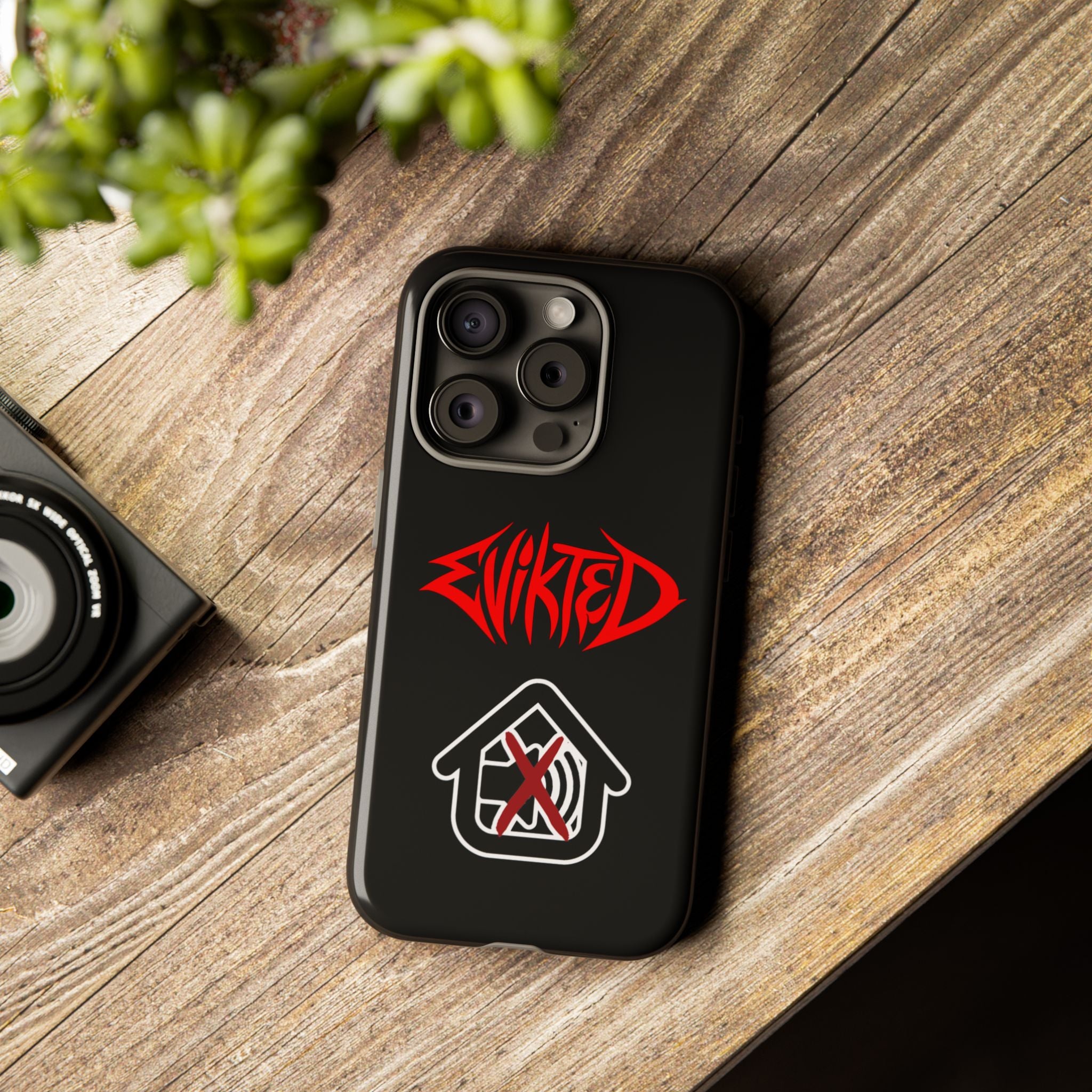 Phone Case — 'Evikted' Red Logo (Matte Black Rugged Protection)