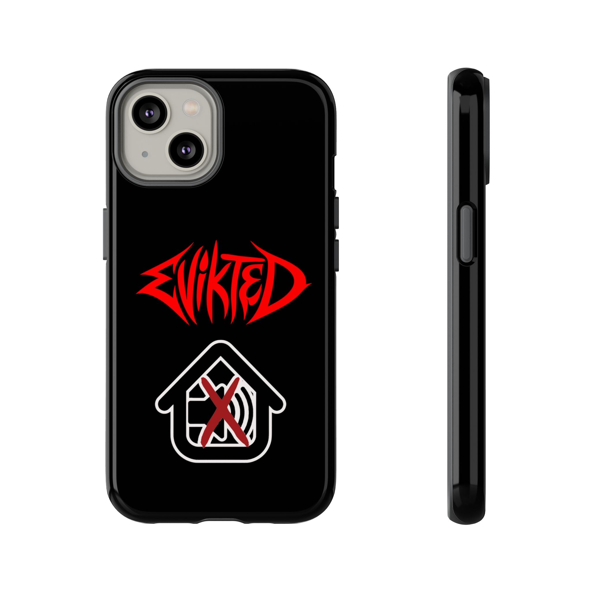 Phone Case — 'Evikted' Red Logo (Matte Black Rugged Protection)