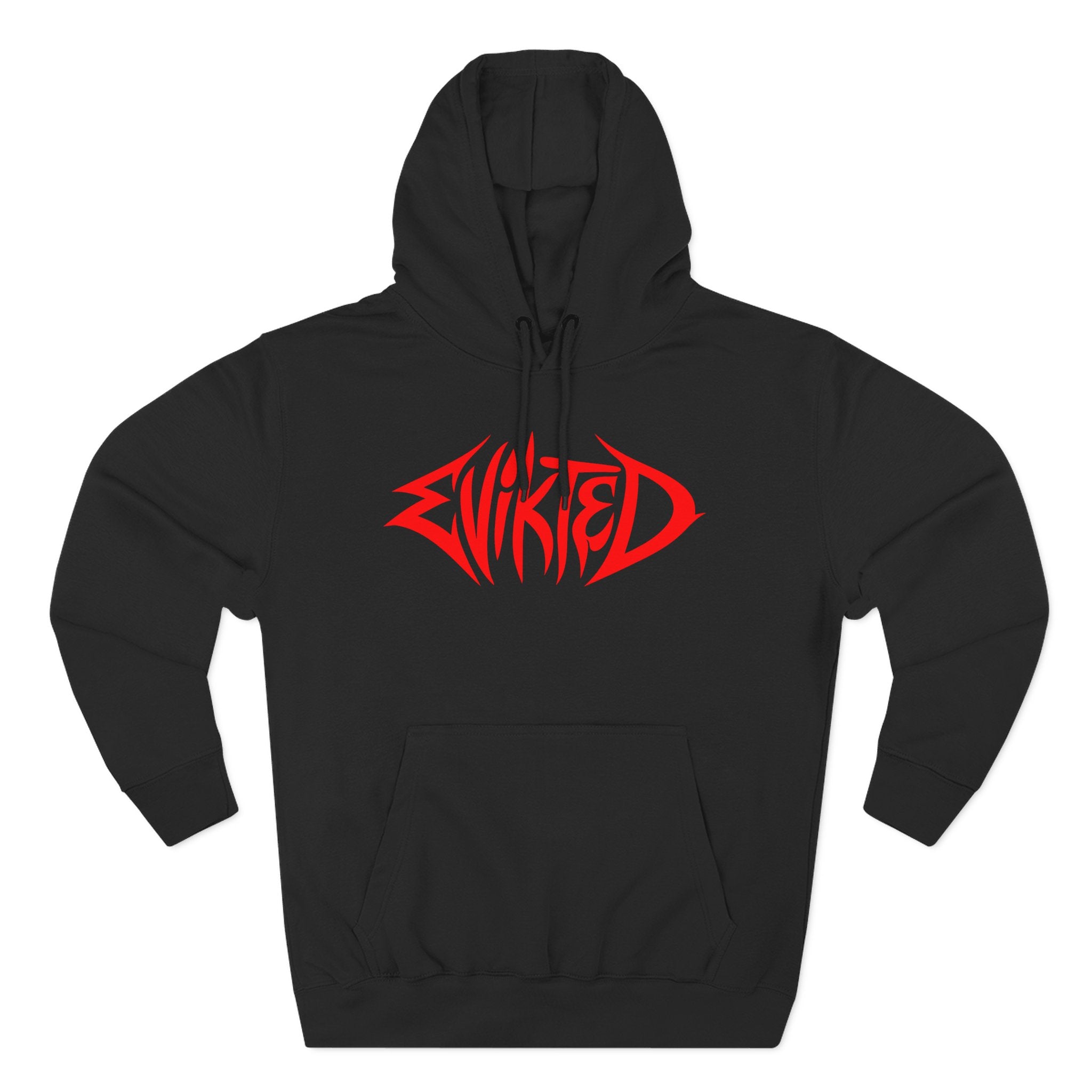 Evikted Red Logo Hoodie — Graphic Streetwear Pullover