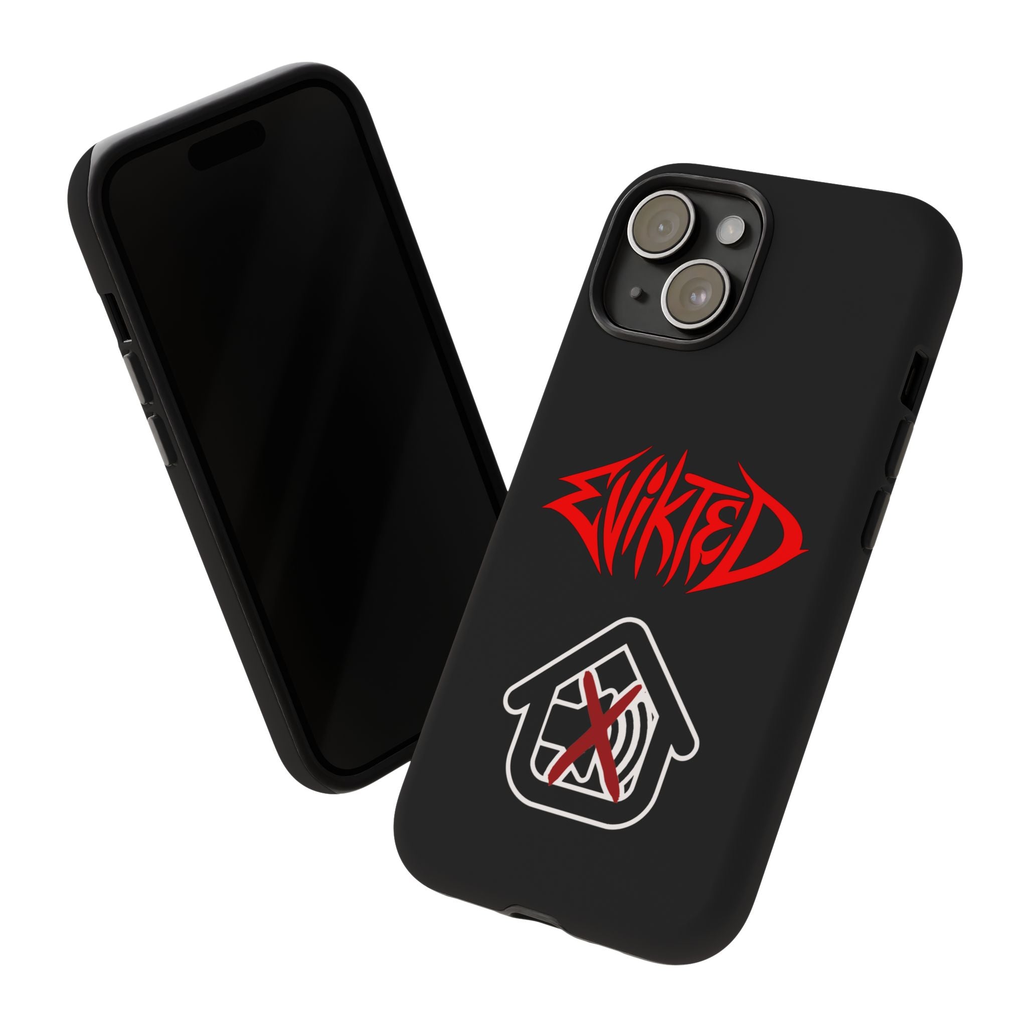 Phone Case — 'Evikted' Red Logo (Matte Black Rugged Protection)